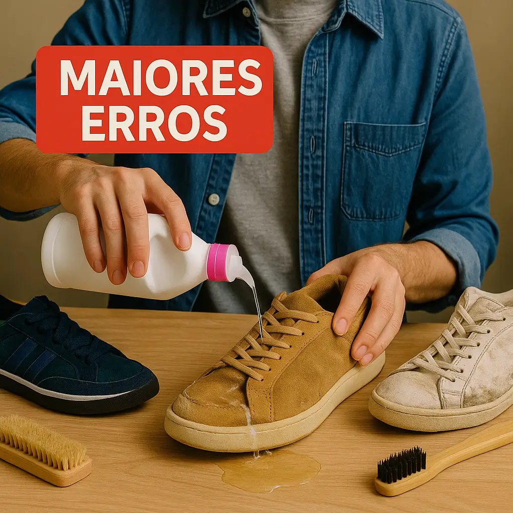 Mulher mostrando como evitar os maiores erros de quem começa a restaurar tênis